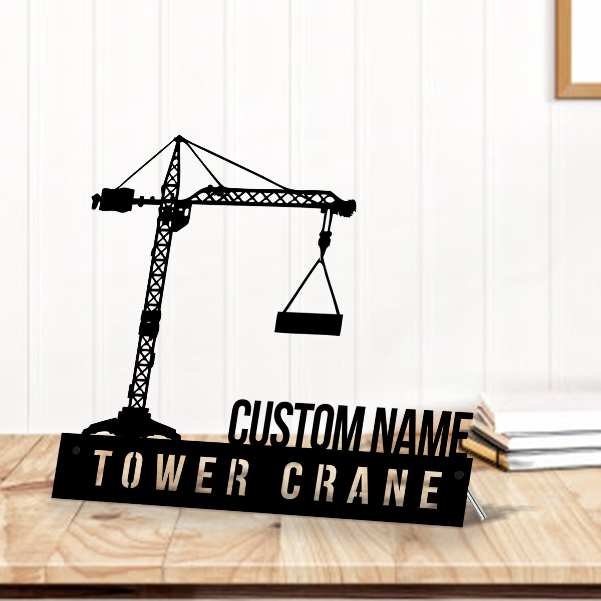 Heavy Equipment Names - Custom Tower Crane Desk Name Plate