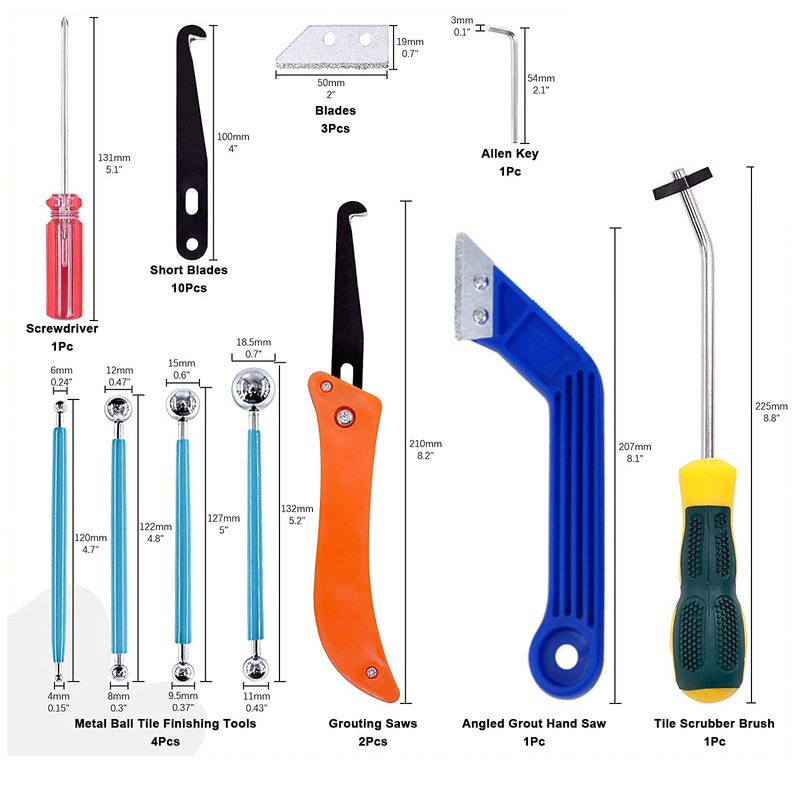 Brick Cutting Saw - Grout Removal Tools 22 Pcs Set