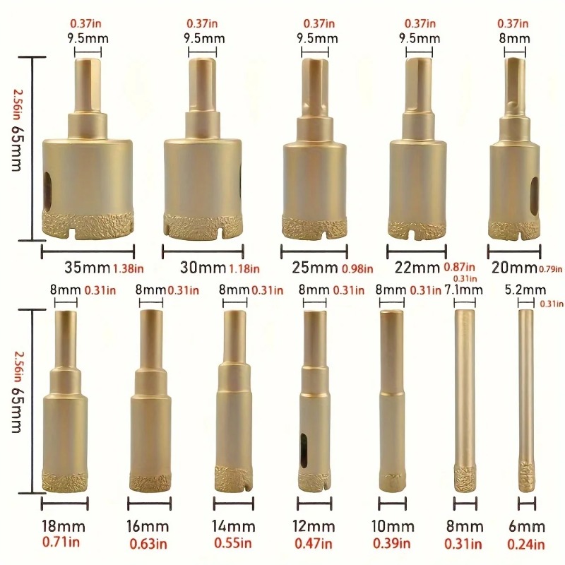 12Pcs Diamond Drill & Hole Saw - Brick Cutting Saw recension och pris