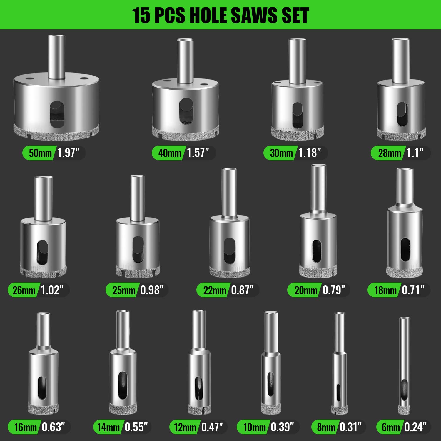 17Pcs Diamond Tile Drill Bits  - Brick Cutting Saw recension och pris