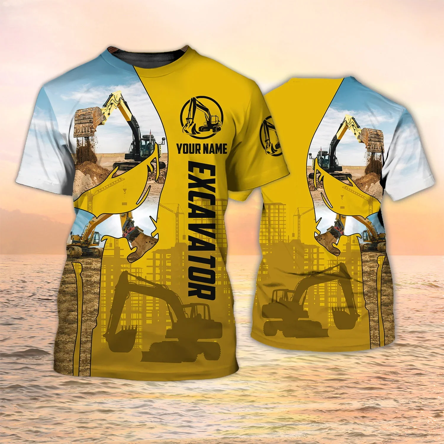 Newest Summer Fashion Men's T- - Heavy Equipment Names recension och pris