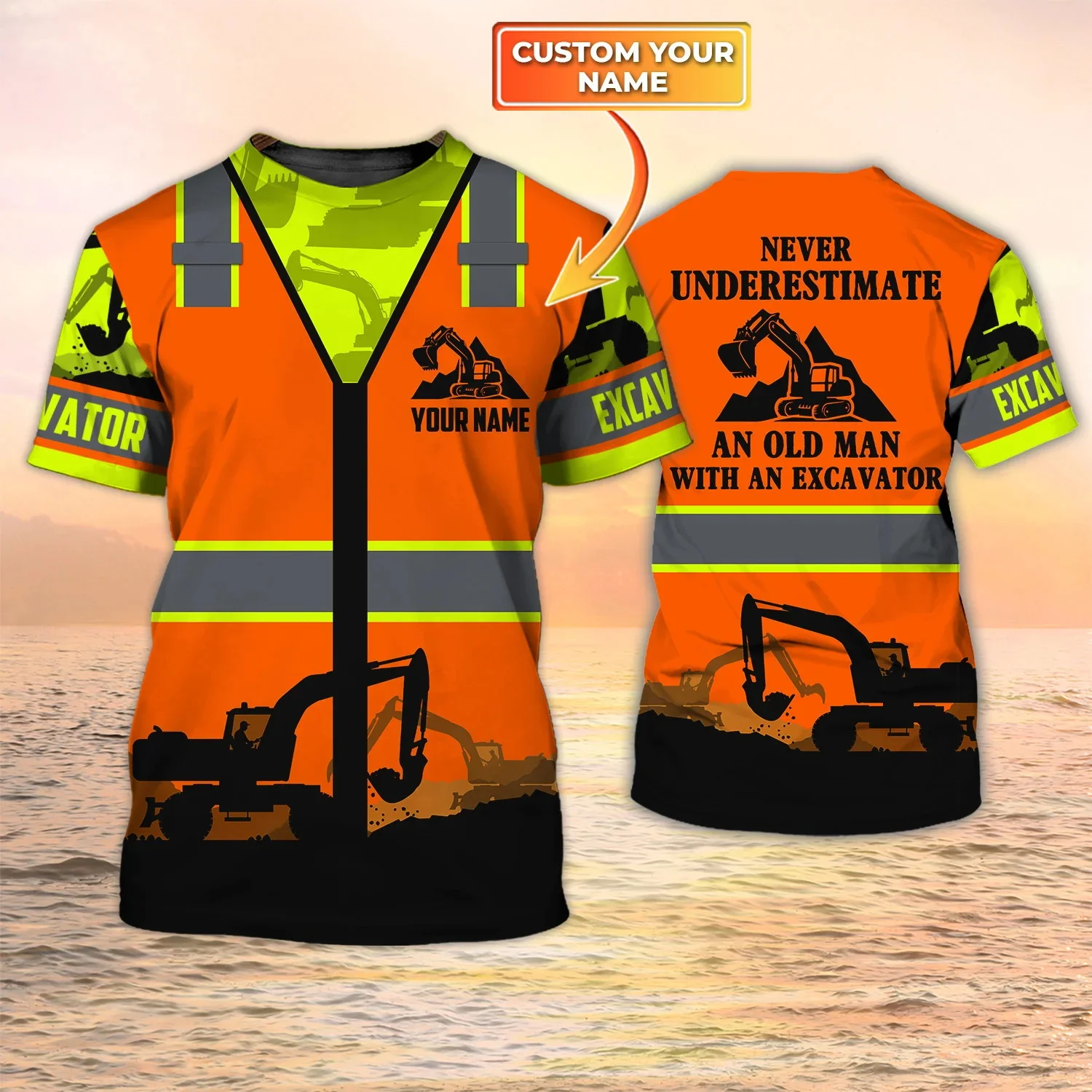Newest Summer Fashion Men's T- - Heavy Equipment Names recension och pris